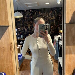 RD Style Cream Long Sleeve Henley